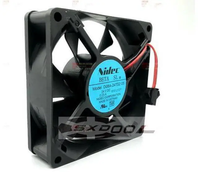 Alt view image 2 of 3 - NEW Original Nidec 80*80*25mm 8cm D08A-24TS2 05 DC 24V 0.23A 2-Lines inverter cooling fan