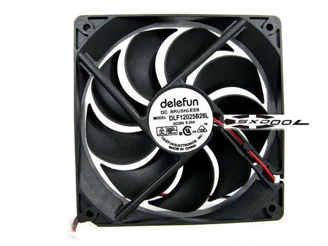 Alt view image 3 of 5 - Delefun DLF12025B28L 1225 12CM 28V 0.2A Durable Double Ball Power Amplifier Cooling Fan Sickle Blade 2500RPM