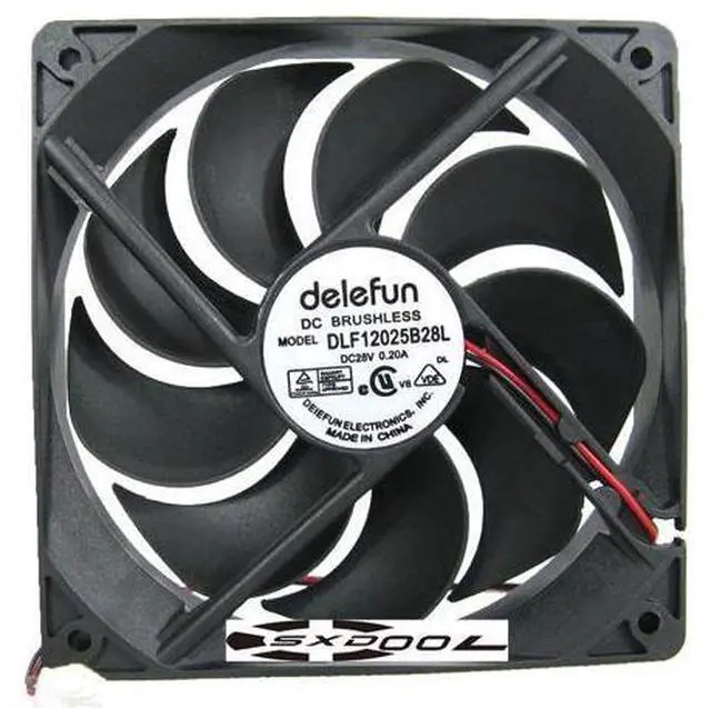 Main image of Delefun DLF12025B28L 1225 12CM 28V 0.2A Durable Double Ball Power Amplifier Cooling Fan Sickle Blade 2500RPM