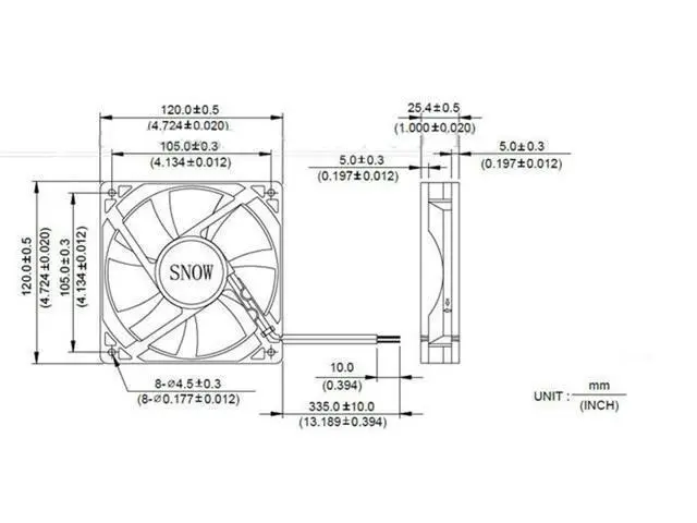 Alt view image 5 of 5 - Delefun DLF12025B28L 1225 12CM 28V 0.2A Durable Double Ball Power Amplifier Cooling Fan Sickle Blade 2500RPM