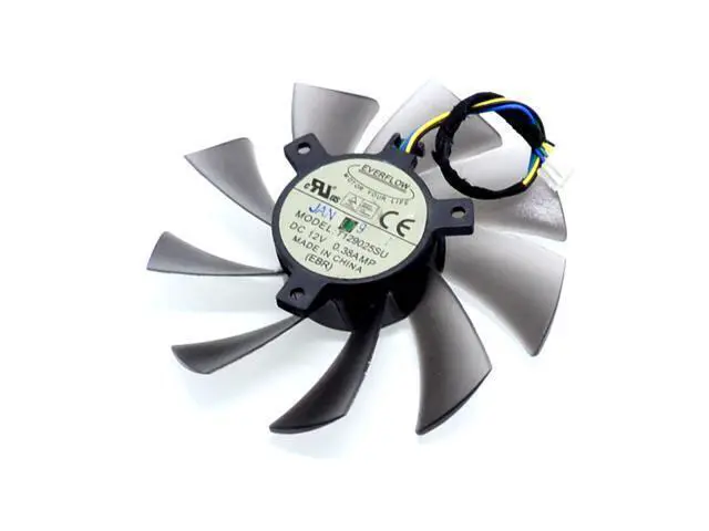 Alt view image 3 of 6 - video card fan R9-290X/280X R9-270X R7-260X GAMING Graphics card fan Mining fans T129025SU Diameter 93mm 12V 0.38A
