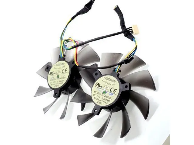 Alt view image 5 of 6 - video card fan R9-290X/280X R9-270X R7-260X GAMING Graphics card fan Mining fans T129025SU Diameter 93mm 12V 0.38A