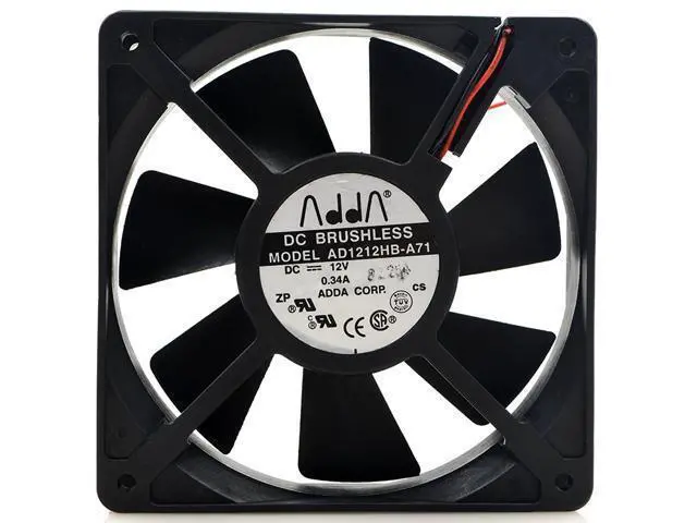 Alt view image 2 of 4 - 12cm ADDA AD1212HB-A71 120*120*25mm DC 12V 0.34A 2wire case cooling fan