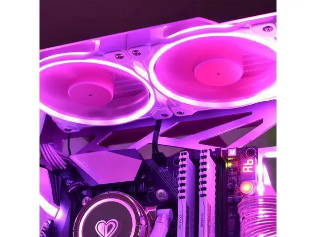 Alt view image 3 of 7 - ID-COOLING ZF-12025-PINK Case Fan 120mm 5V 3 PIN Addressable RGB Cooling Fan MB Sync, 4 PIN PWM Speed Control Fans for Radiator/CPU Cooler/Computer Case