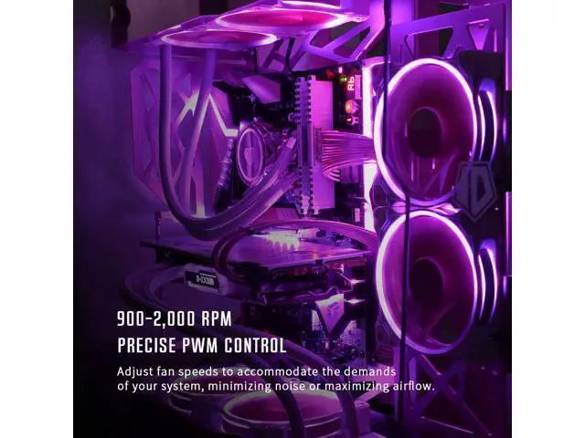 Alt view image 5 of 7 - ID-COOLING ZF-12025-PINK Case Fan 120mm 5V 3 PIN Addressable RGB Cooling Fan MB Sync, 4 PIN PWM Speed Control Fans for Radiator/CPU Cooler/Computer Case
