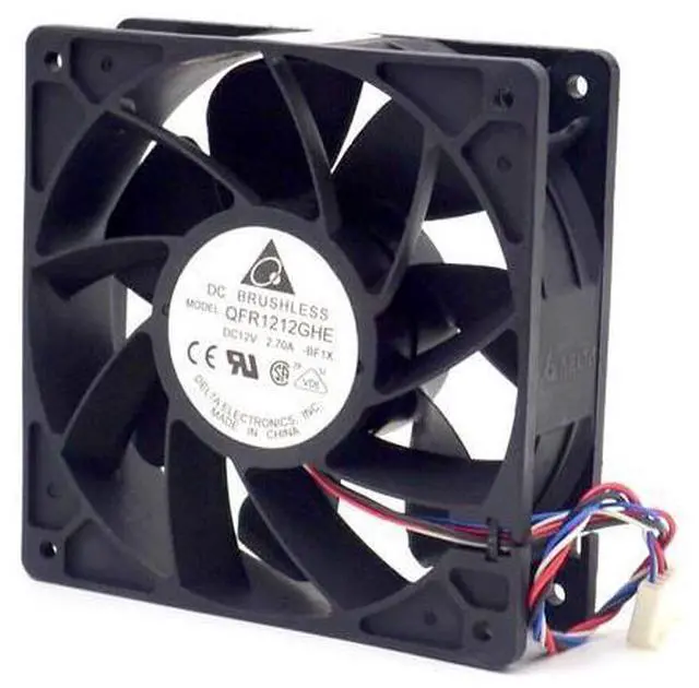 Alt view image 2 of 6 - Delta QFR1212GHE 12V 2.70A 12038 12CM 6000RPM server fan cooling
