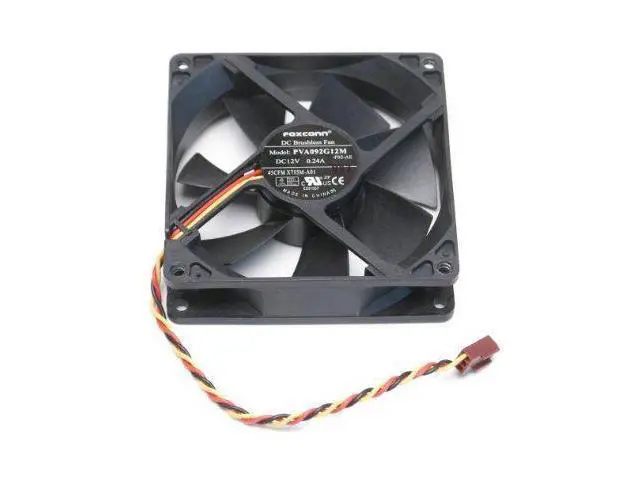Alt view image 2 of 4 - Foxconn PVA092G12M DC12 Volt 0.24 Amp, Rear Case Brushless Cooling Fan 92mm x 92mm x 25mm, 3-WIRE/3-PIN CONNECTOR