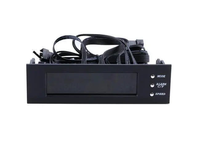 Alt view image 5 of 7 - Computer 5.25" Front Panel Bay 3 Channel automatic temperature CPU Case fan speed controller w/ HDD PC Temp Sensor LED Display
