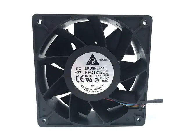 Alt view image 2 of 4 - delta PFC1212DE Bitcoin GPU miner powerful cooling fan 120*120*38mm 12V PWM 4-pin 252.8 CFM 5500 RPM66.5 dB(A)