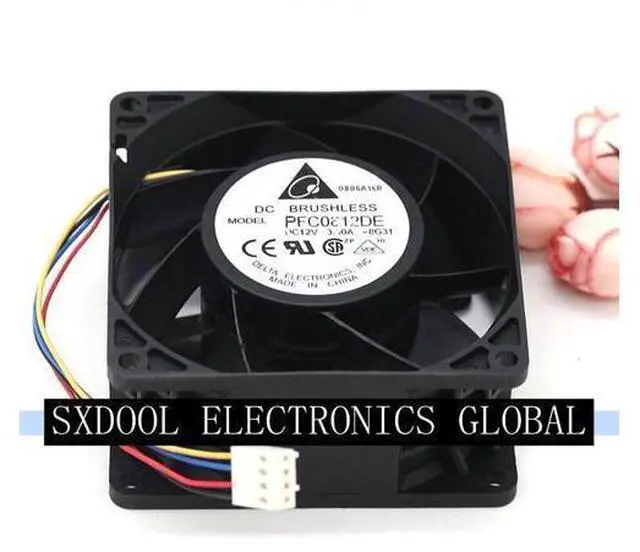 Alt view image 3 of 4 - Original DELTA PFC0812DE 8038 12V 3.30A 4 line 4-pin double bearing violence cooling fan