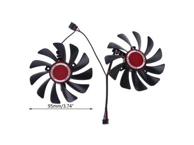 Alt view image 4 of 5 - 2pcs 95mm FDC10U12S9-C CF1010U12S Cooler Fan Replace for XFX Radeon RX580 RX590