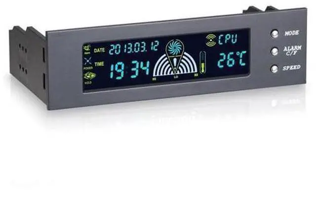 Main image of 5.25inch 12V PC Computer Fan Controller 3 Fan Speed Controller Temperature Sensor LCD Digital Display Front Panel for PC