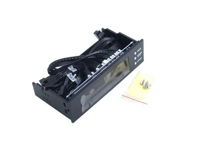 Alt view image 5 of 5 - 5.25 inch 12V PC Computer Fan Controller 3 Fan Speed Controller Temperature Sensor LCD Digital Display Front Panel PC