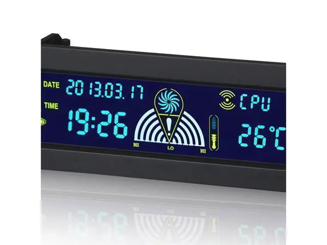 Alt view image 2 of 3 - 5.25inch 12V PC Computer Fan Controller 3 Fan Speed Controller Temperature Sensor LCD Digital Display Front Panel for PC