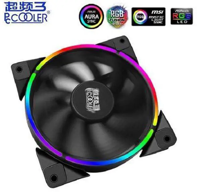 Main image of RGB Single halo 12cm Computer Case Fan 4PIN RGB Quiet PWM Fans 120mm CPU Cooler Water Cooling Replace Fan