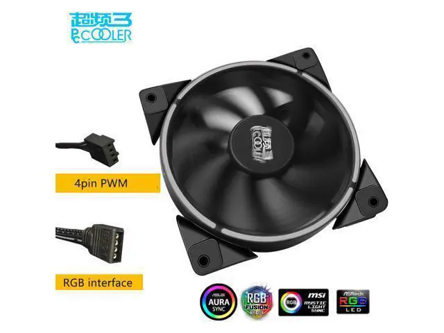 Alt view image 6 of 6 - RGB Single halo 12cm Computer Case Fan 4PIN RGB Quiet PWM Fans 120mm CPU Cooler Water Cooling Replace Fan