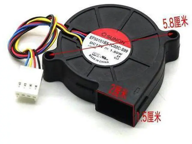 Alt view image 3 of 5 - 1pcs EF50151BX-1C02C-S99 5015 5cm 550*50*15mm fan 12V 1.8W Turbine Cooling Fan