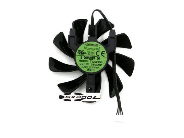 Alt view image 3 of 4 - For Sapphire RX570 470D ITX Platinum Edition OC graphics card fan T129215SU DC12V single screw bracket 4-pin PWM cooling fan