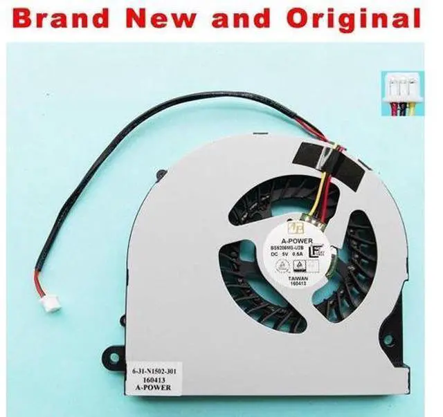Main image of New Original laptop cpu cooling fan for HASEE Z6 X6 PLUS G170T-K2 cpu fan cooler radiator 6-31-N1502-301 BS5205MS-U2B DC 5V 0.5A