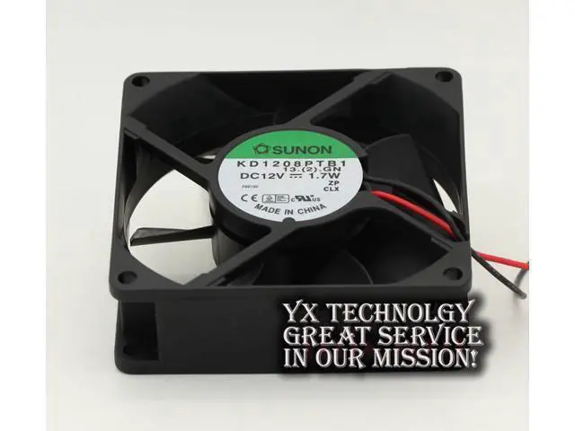 Alt view image 3 of 6 - KD1208PTB1 8025 12V 1.7W 2 wire 8CM double ball fan cooling fan SUNON