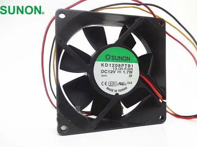 Main image of KD1208PTB1 8025 12V 1.7W 2 wire 8CM double ball fan cooling fan SUNON