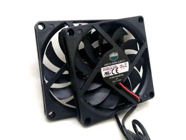 Alt view image 2 of 5 - 2pcs/pair slim USB fan 80mm*10mm DC5V A8010-20RA-2JN-F1 5V 0.25A 8010 8CM Ultra-thin silence cooling fan