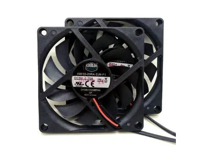 Alt view image 3 of 5 - 2pcs/pair slim USB fan 80mm*10mm DC5V A8010-20RA-2JN-F1 5V 0.25A 8010 8CM Ultra-thin silence cooling fan