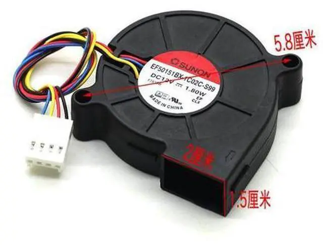 Alt view image 3 of 5 - 1pcs EF50151BX-1C02C-S99 5015 5cm 550*50*15mm fan 12V 1.8W Turbine Cooling Fan