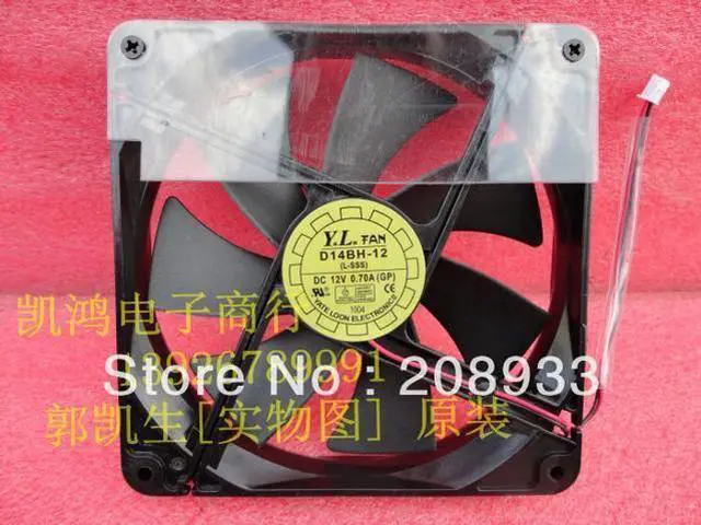 Main image of For YATELOON D14BH-12 12V 0.70A 14CM two line winds chassis power supply fan+cooling fan