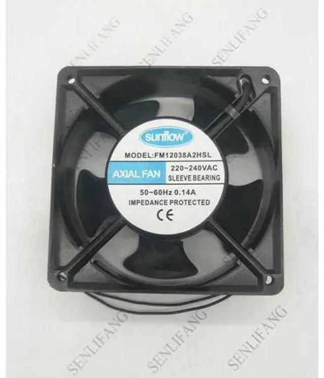 Main image of FM12038A2HSL AC 220V 240V 0.14A 12038 12CM 120*120*38mm 2 Wires Axial Cooling Fan