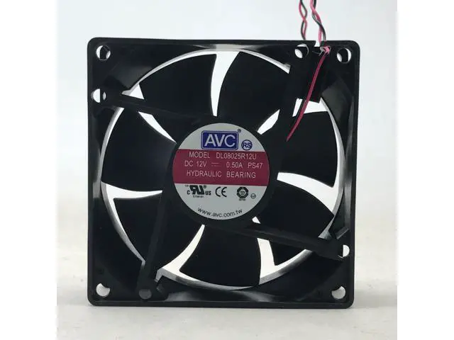 Alt view image 2 of 4 - AVC 8025 80mm x 80mm x 25mm DL08025R12U Hydraulic Bearing Cooler Cooling Fan 12V 0.50A 2Wire 2Pin Connector
