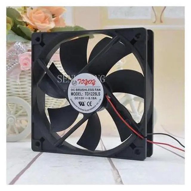 Main image of TD1225LS DC 12V 1700RPM 0.18A 12025 12CM 120*120*25mm 2 Wires Ultra Quiet Computer Power Supply Cooling Fan
