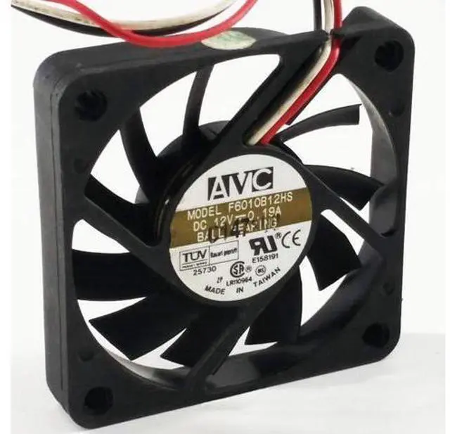 Alt view image 2 of 2 - 2pcs 6010B12HS 6010 6cm 60x60x10mm 12V 0.19A server cooling fan F6010B12HS