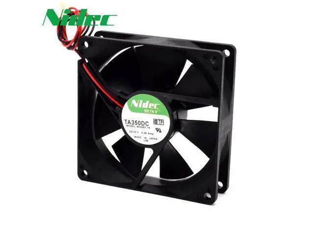 Alt view image 2 of 6 - Nidec orginal 90*90*25mm 2-wire TA350DC M34261-16 9025 24V 0.28A double ball inverter welding machine cooling fan