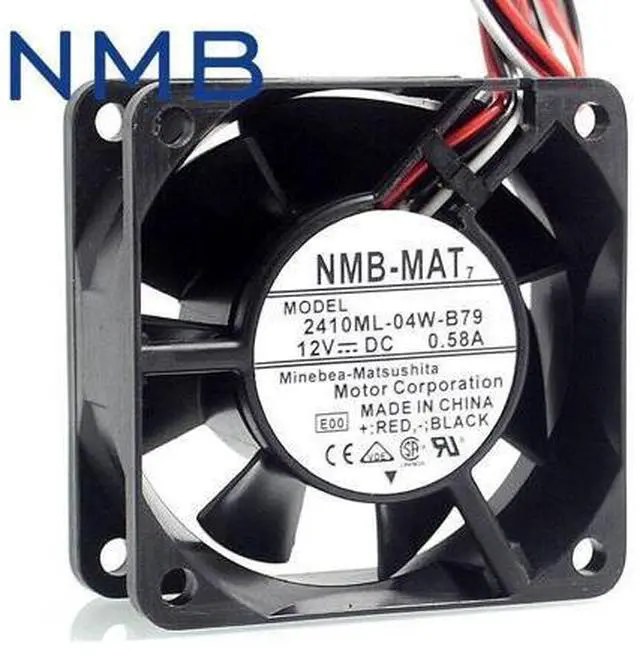 Main image of Original 2410ML-04W-B79 6025 6CM 12V 0.58A three wire speed dual- ball bearing fan 60*60*24mm
