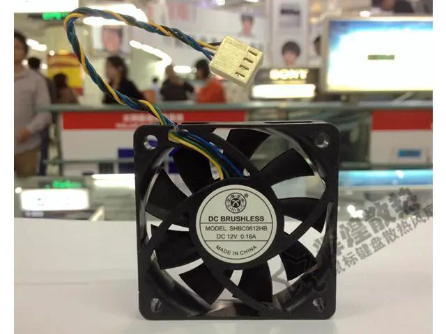 Alt view image 3 of 3 - SHBC0612HB 6015 6CM 12V 0.18A 2-Balls Bearing 4Wires PWM For CPU , Case