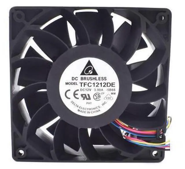Main image of 1pcs TFC1212DE 120mm DC 12V 3.9A 5200RPM 252CFM Bitcoin Miner Powerful Server Case AXIAL cooling