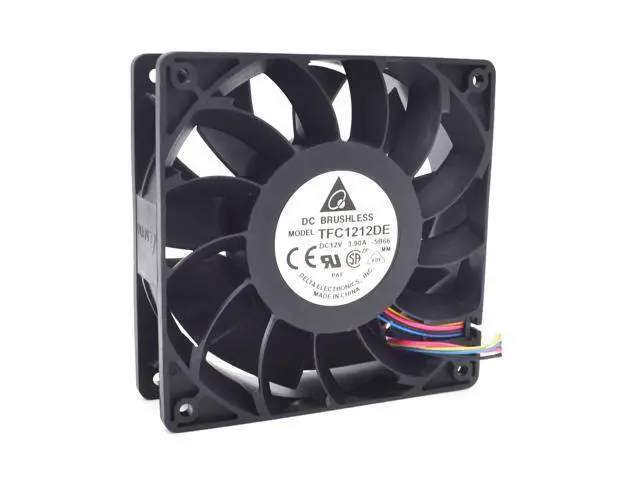 Alt view image 3 of 6 - 1pcs TFC1212DE 120mm DC 12V 3.9A 5200RPM 252CFM Bitcoin Miner Powerful Server Case AXIAL cooling