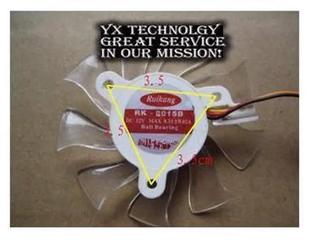 Main image of video card fanNew 9800 9600 N240GT N250GTS-MD GTS240 GTS250 graphics card fan 35 Pitch 12V 0.33A Diameter 7.5cm