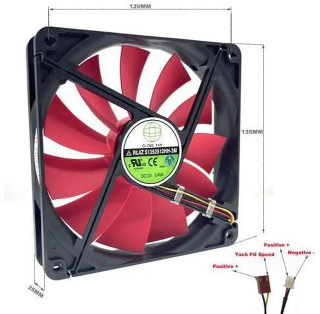 Main image of 135mm PSU Cooling Fan RL4Z S1352512H 12V 0.33A 13.5CM Chassis Power Supply Cooling Fan 135x135x25mm Cooler