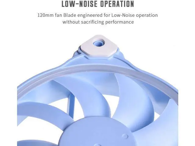 Alt view image 6 of 7 - NEW ID-COOLING ZF-12025 Pastel 120mm Case Fan White LED PWM Fan for PC Case/CPU Cooler (Baby Blue)