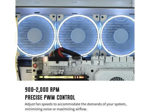 Alt view image 5 of 7 - NEW ID-COOLING ZF-12025 Pastel 120mm Case Fan White LED PWM Fan for PC Case/CPU Cooler (Baby Blue)