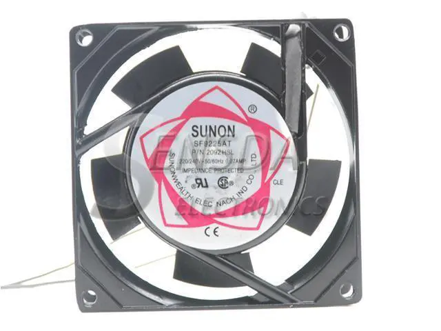 Alt view image 2 of 7 - 9cm fan case cooler NEW Sunon SF9225AT 2092HSL 2 wire 92*92*25 mm 90mm AC 220V server inverter cooling fan