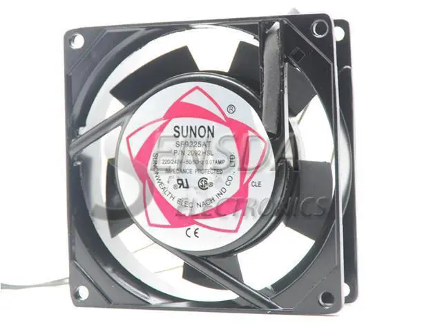 Alt view image 3 of 7 - 9cm fan case cooler NEW Sunon SF9225AT 2092HSL 2 wire 92*92*25 mm 90mm AC 220V server inverter cooling fan