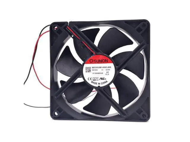 Alt view image 4 of 5 - 120mm 12cm 24V Server Case Cooling Fan,for Sunon EEC0252B1-000C-A99 12025 24V 120X120X25mm 5W Chassis Fan