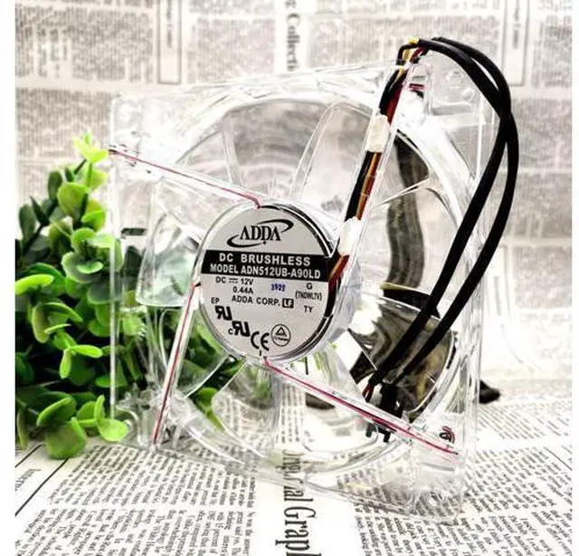 Main image of ADN512UB-A90LD 13525 135mm DC 12V 0.44A Transparent LED Light Cooling Fan cpu chassis