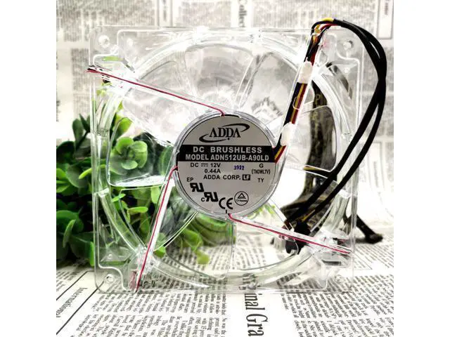 Alt view image 3 of 5 - ADN512UB-A90LD 13525 135mm DC 12V 0.44A Transparent LED Light Cooling Fan cpu chassis