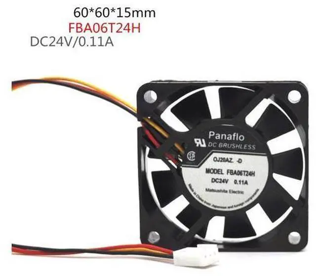 Alt view image 2 of 2 - Original 6cm Panaflo FBA06T24H 6015 DC24V 0.11A 3-pin inverter cooling fan