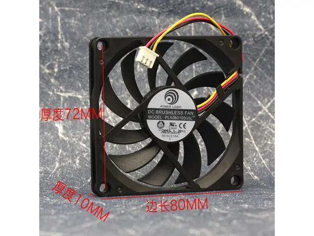 Alt view image 4 of 6 - POWER LOGIC PLA08010S05L 5V 0.15A 8 cm 8010 3-wire 3-pin cooling fan