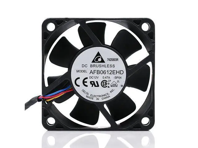 Alt view image 2 of 5 - Delta AFB0612EHD 6cm 60mm 6020 DC12V 0.47A Double Ball bearing large air Cooling Fan 4-wire 4-pin